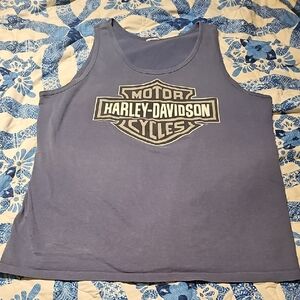 Harley-Davidson Classic Blue Sleeveless Top